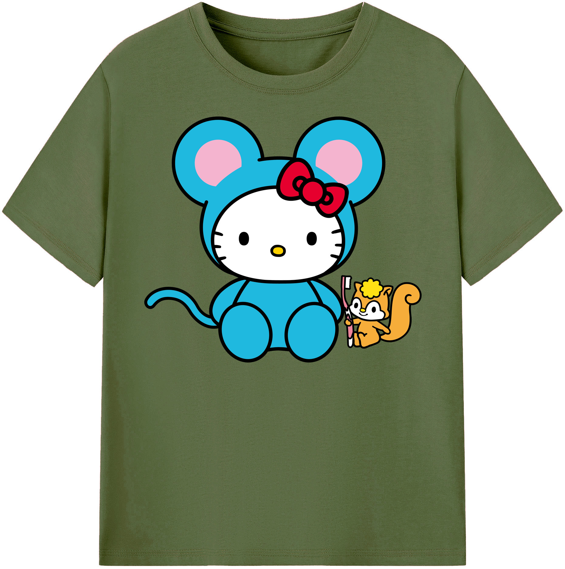 （画像用） Hello Kitty ハローキティ 綿100％半袖Tシャツ（フロントプリント）